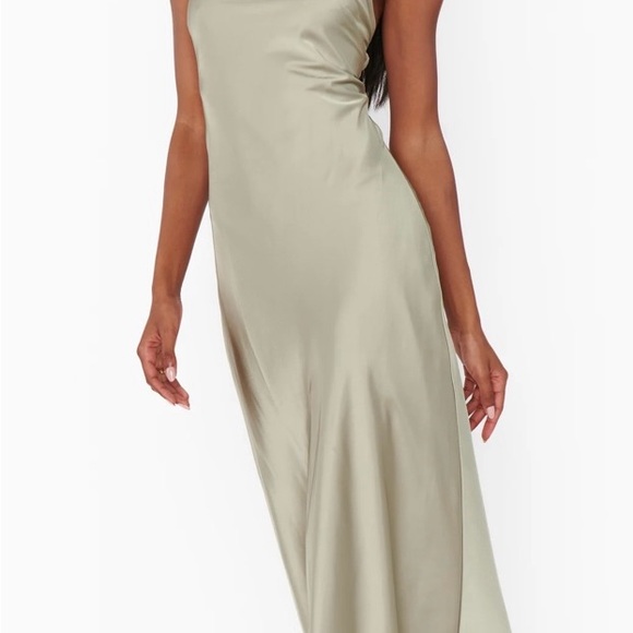 Dani Slip Dress ~ Moss Green Luxe Satin × 1 - Picture 1 of 3